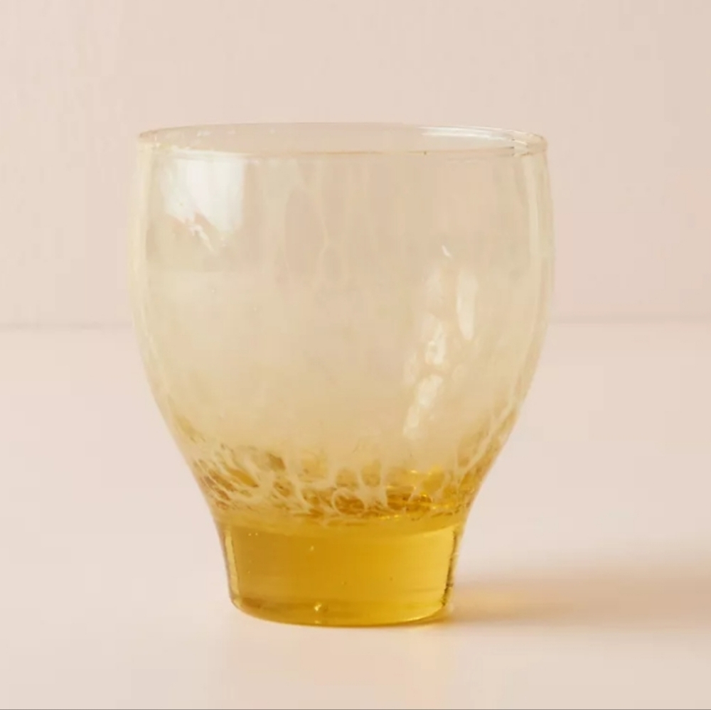 Anthropologie Yellow Ombre Textured Glass Tumbler